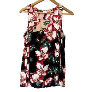 Cabi 5542 Sleeveless Hibiscus‎ Floral Blouse Size Medium